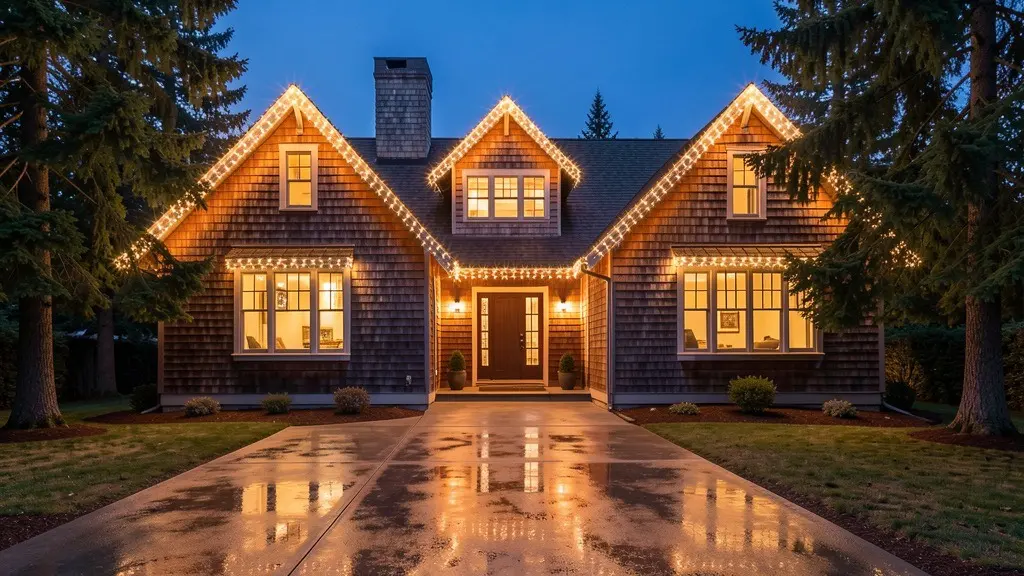 After — lit at dusk